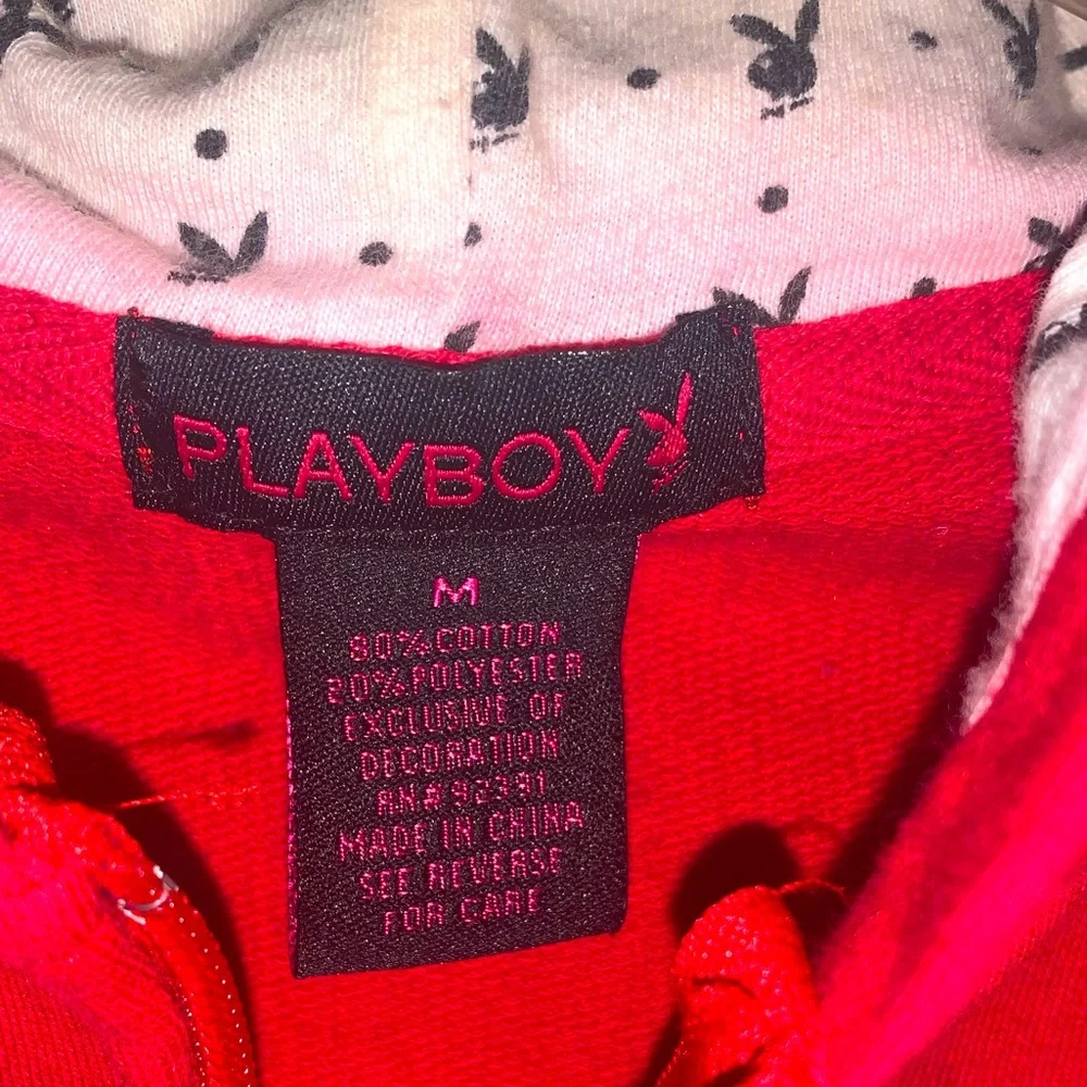⭐️SALE⭐️ Y2K RARE embroidered Playboy mini Hoodie w zipper pulley - Picture 6 of 8